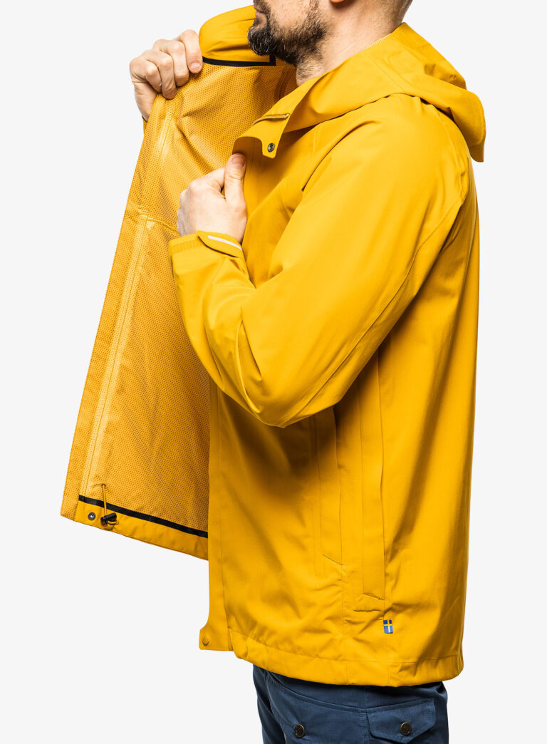 Scurta de ploaie Fjallraven HC Hydratic Trail Jacket - mustard yellow - imagine 6