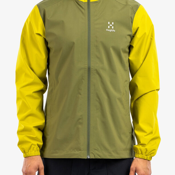 Scurta de ploaie Haglofs Buteo Jacket - olive green/aurora