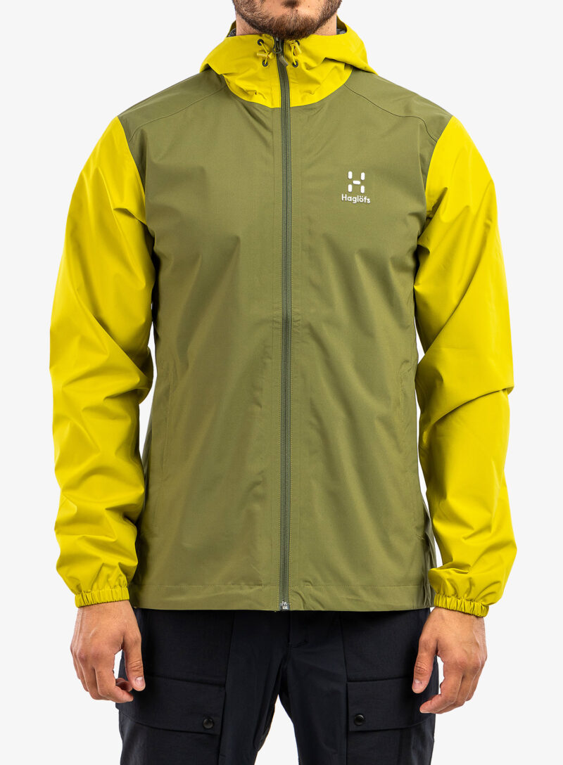 Scurta de ploaie Haglofs Buteo Jacket - olive green/aurora