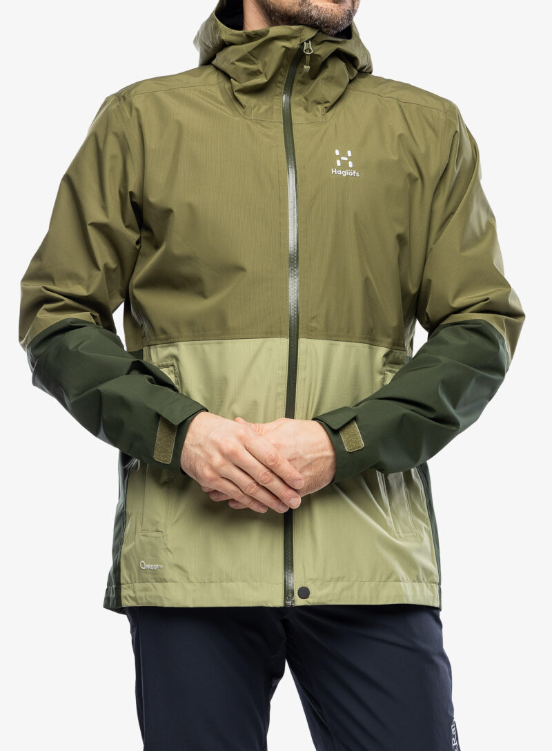 Scurta de ploaie Haglofs Finch Proof Jacket - olive green/seaweed green