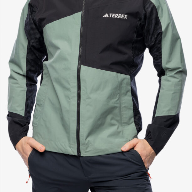 Scurta de ploaie adidas TERREX Xperior Hybrid RAIN.RDY Jacket - silver green/black