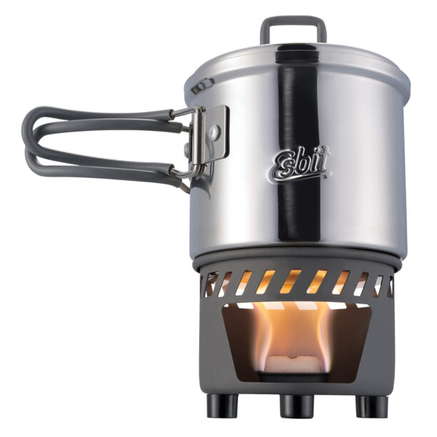 Set de gătit Esbit Solid Fuel Cookset 585 ml Stainless Steel