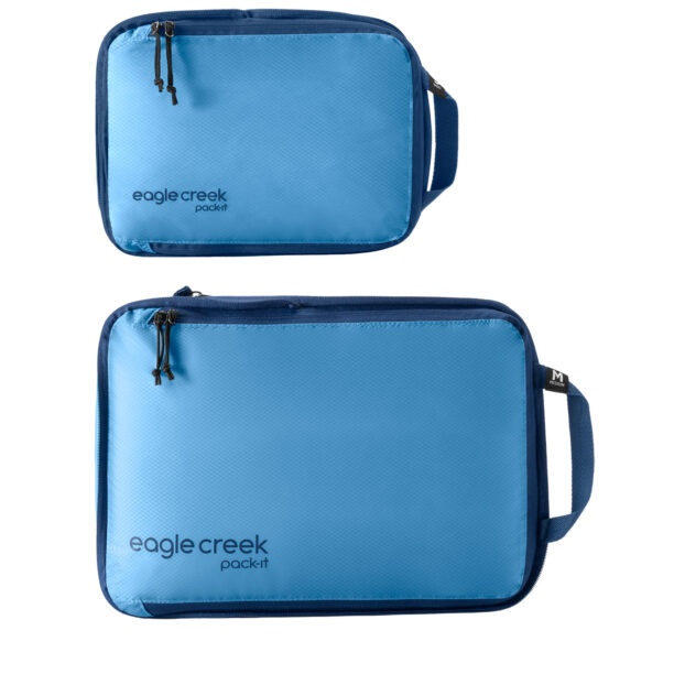 Set de organizare Eagle Creek Pack-It Isolate Compression Cube Set S/M - blue dawn