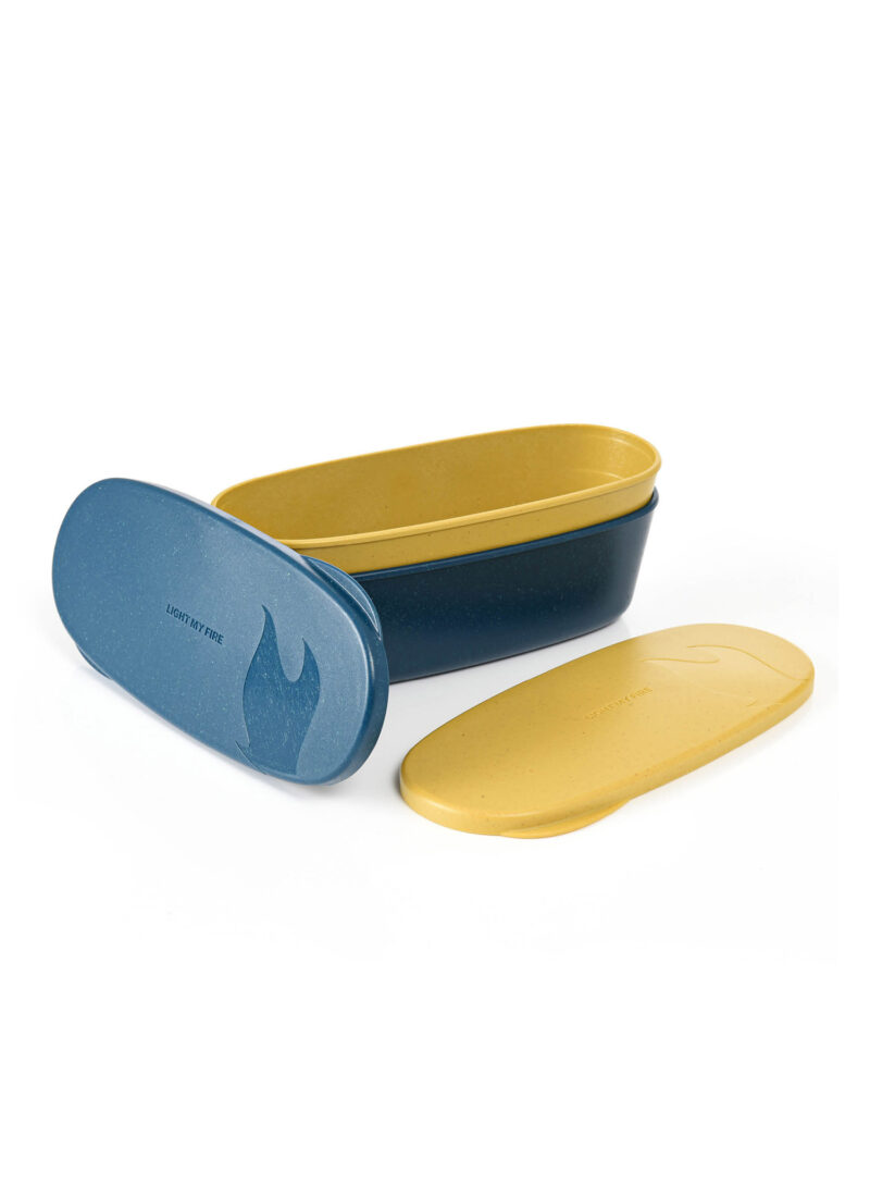 Set de recipiente Light My Fire SnapBox Oval O BIO 2-pack - yellow/blue