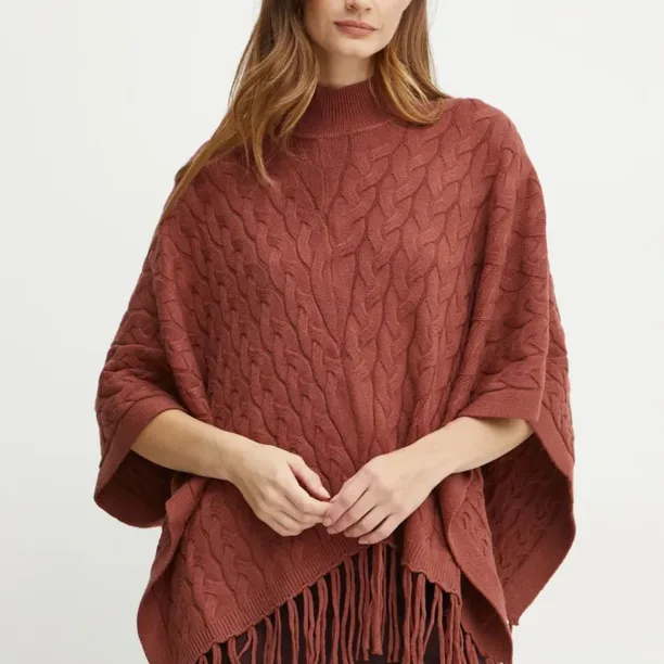 Silvian Heach poncho PLIZ culoarea maro