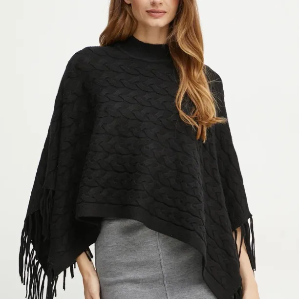 Silvian Heach poncho PLIZ culoarea negru