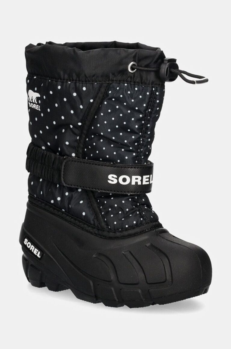 Sorel cizme de iarna copii CHILDRENS FLURRY BO culoarea negru