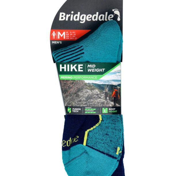 Șosete Bridgedale Hike Midweight Merino Performance Boot Pattern - petrol/navy preţ