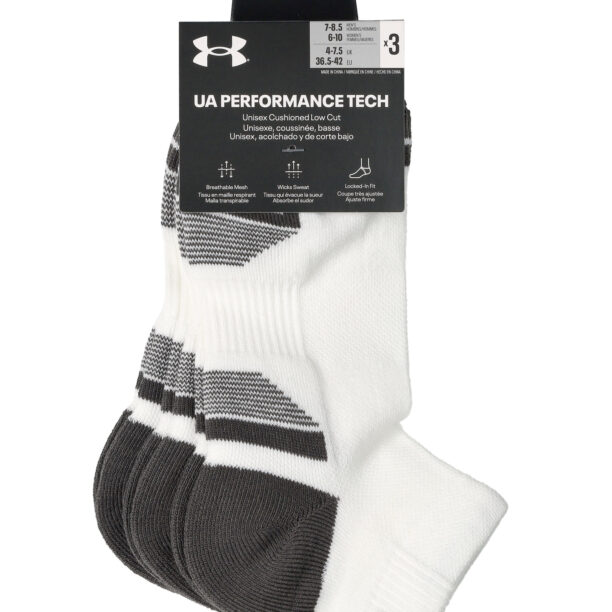 Șosete Under Armour UA Performance Tech 3-Pack Low Cut - white/white/jet gray preţ