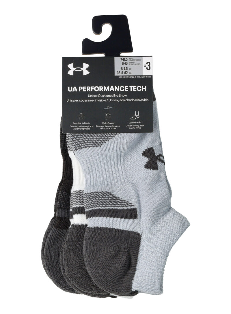 Șosete Under Armour UA Performance Tech 3-Pack No Show - mod gray/white/jet gray preţ