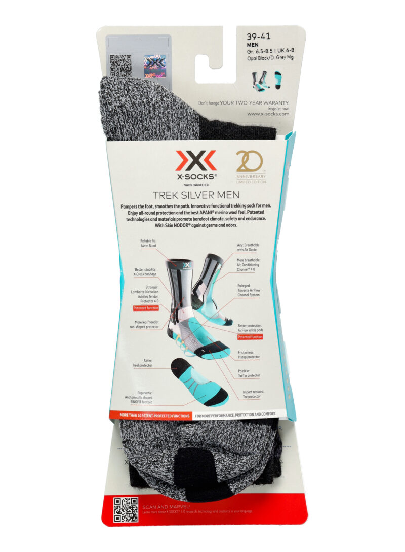 Șosete X-Socks Trek Silver - opal blk/dolomite grey melange preţ