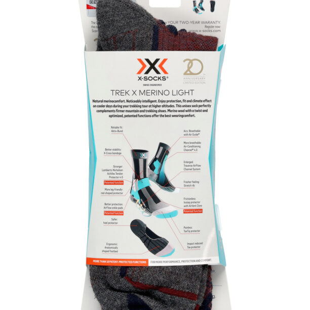 Șosete X-Socks Trek X Merino LT - dark ruby/midnight blue preţ