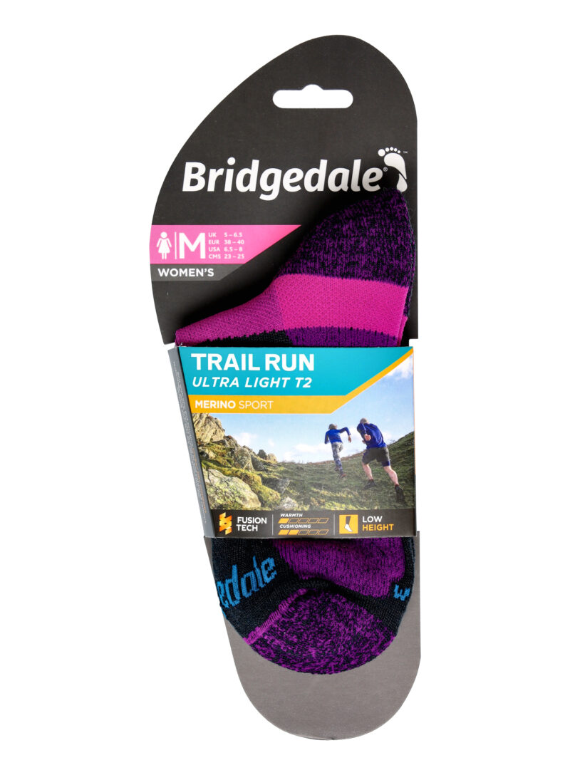 Șosete alergare Bridgedale Ultralight T2 Merino Sport Low - charcoal/purple preţ