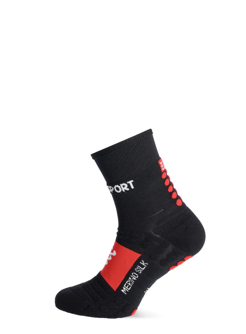 Cumpăra Șosete alergare Compressport Pro Racing Socks Winter Run - black/high risk red