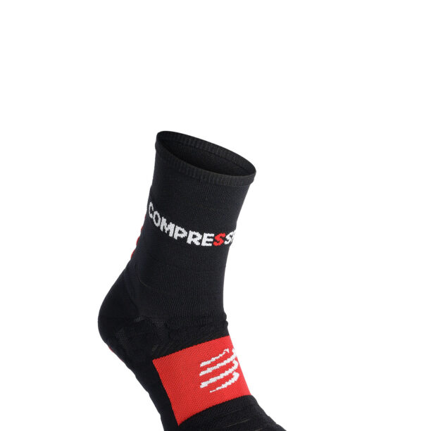 Șosete alergare Compressport Pro Racing Socks Winter Run - black/high risk red