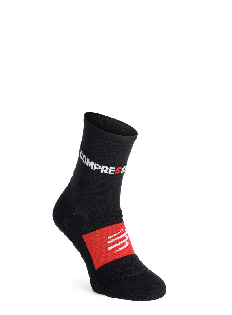 Șosete alergare Compressport Pro Racing Socks Winter Run - black/high risk red