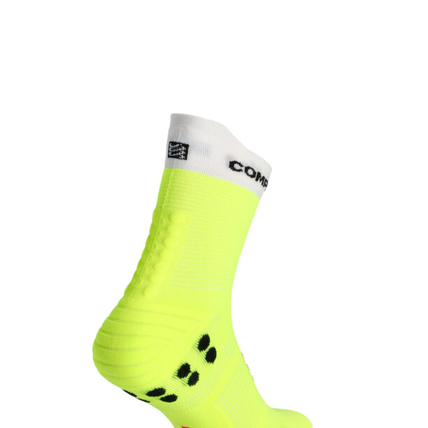 Șosete alergare Compressport Pro Racing Socks v4.0 Run High - safe yellow/white preţ