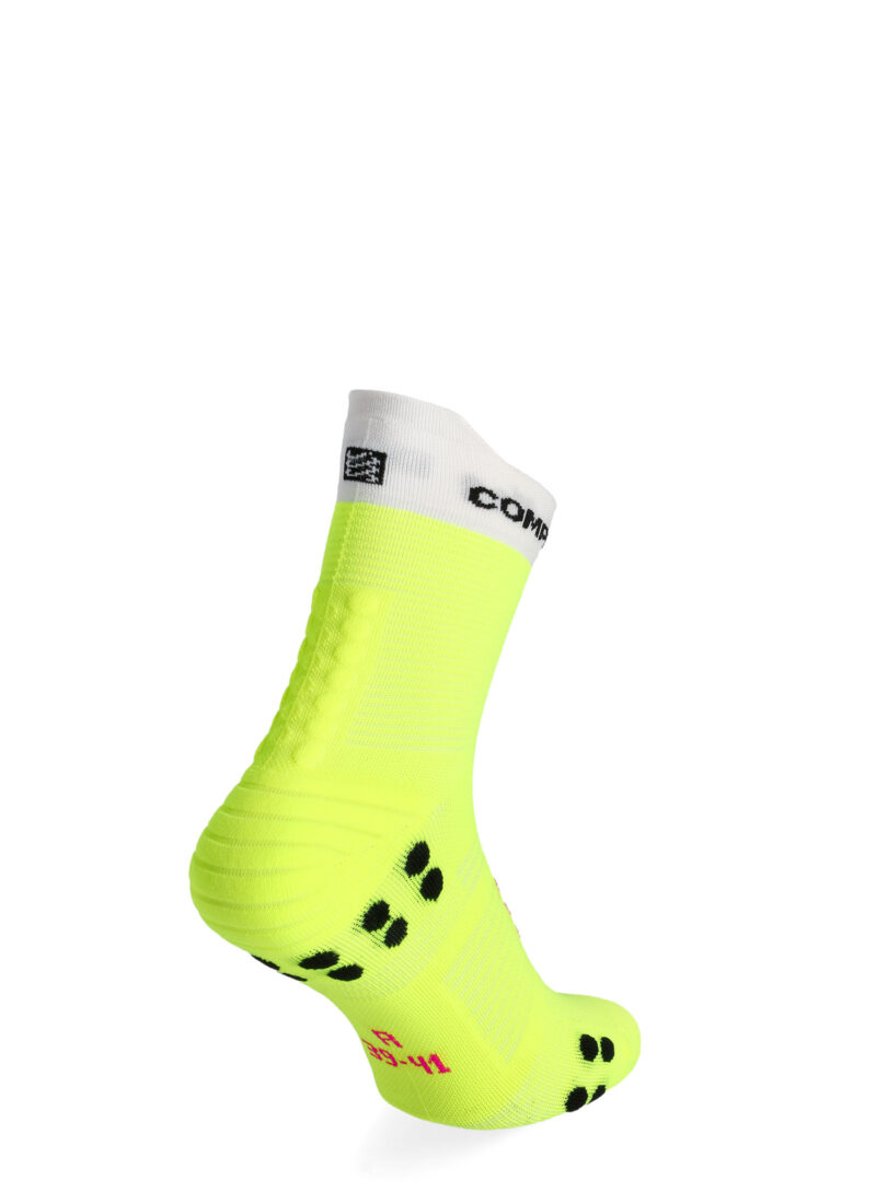 Șosete alergare Compressport Pro Racing Socks v4.0 Run High - safe yellow/white preţ