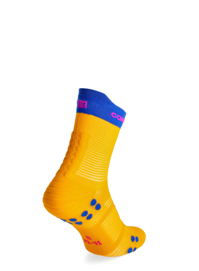 Șosete alergare Compressport Pro Racing Socks v4.0 Run High - saffron/dazz blue preţ