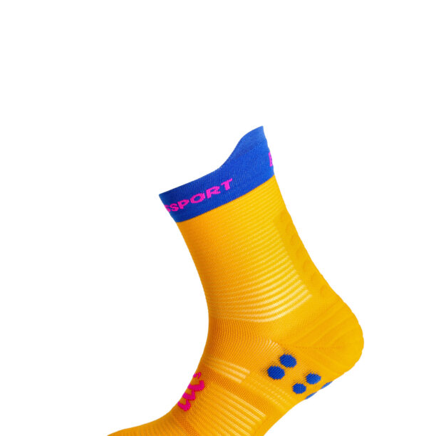 Cumpăra Șosete alergare Compressport Pro Racing Socks v4.0 Run High - saffron/dazz blue