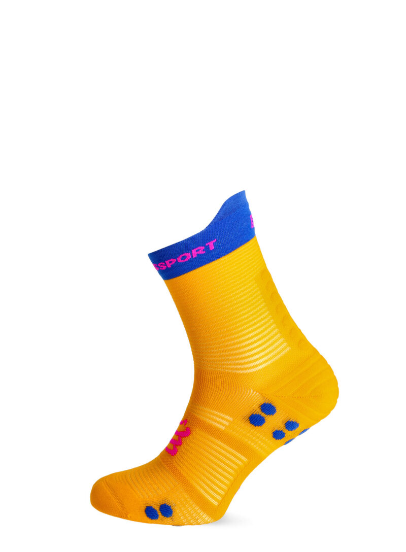 Cumpăra Șosete alergare Compressport Pro Racing Socks v4.0 Run High - saffron/dazz blue