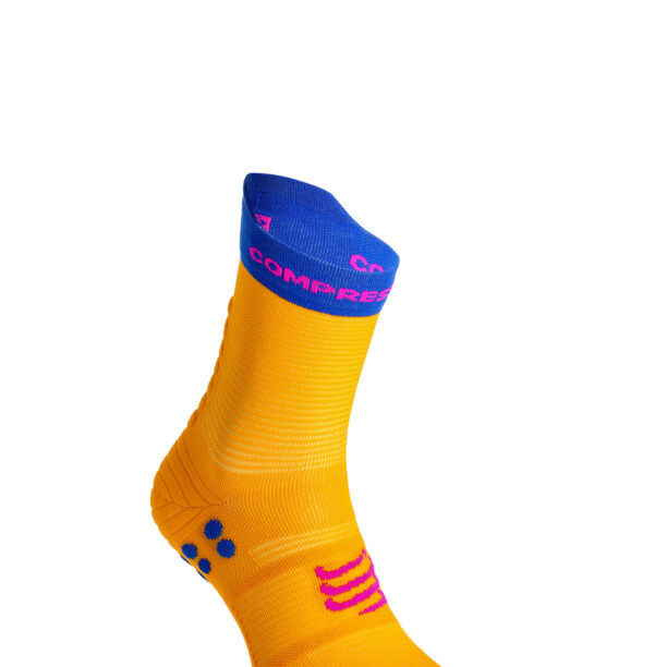 Șosete alergare Compressport Pro Racing Socks v4.0 Run High - saffron/dazz blue