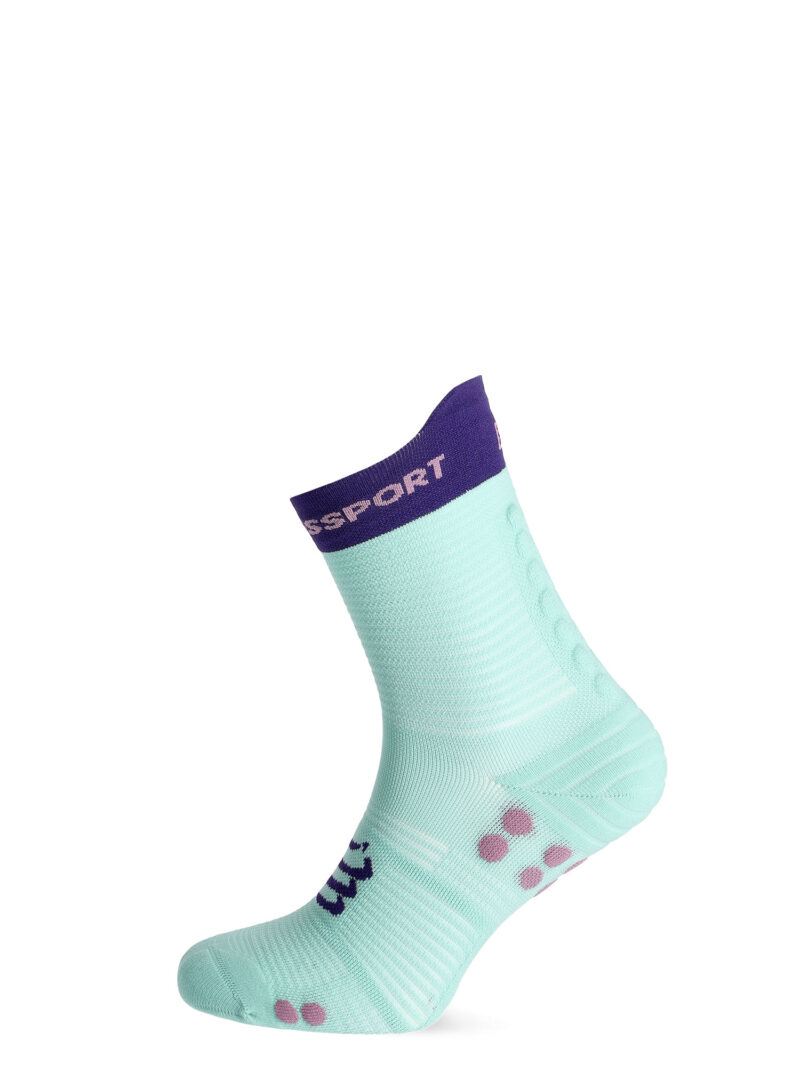 Cumpăra Șosete alergare Compressport Pro Racing Socks v4.0 Run High - shell blue/purple