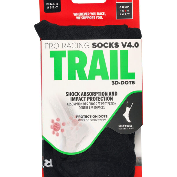 Original Șosete alergare Compressport Pro Racing Socks v4.0 Trail - black