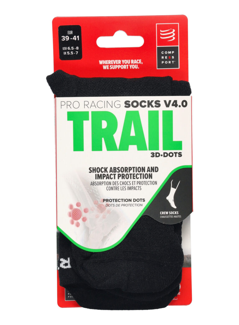 Original Șosete alergare Compressport Pro Racing Socks v4.0 Trail - black