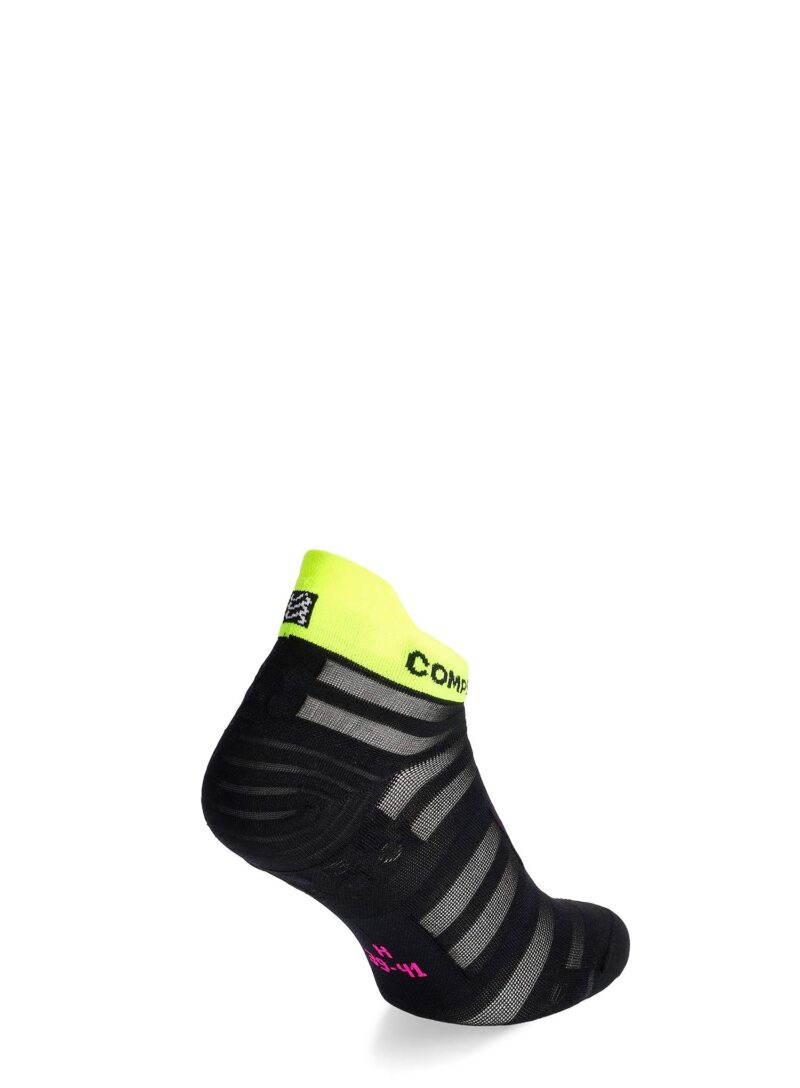 Preţ Șosete alergare Compressport Pro Racing Socks v4.0 Ultralight Run Low - black/safe yellow/neo pink