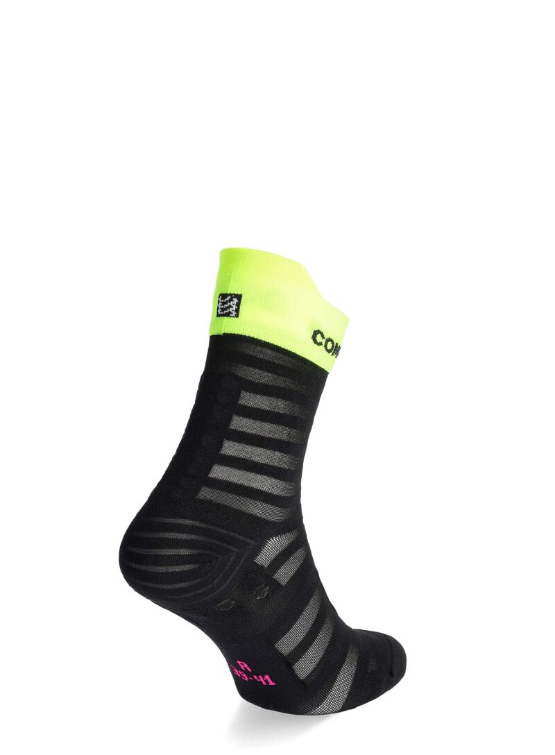 Preţ Șosete alergare Compressport Pro Racing v4.0 UL Run High - black/safe yellow/neo pink