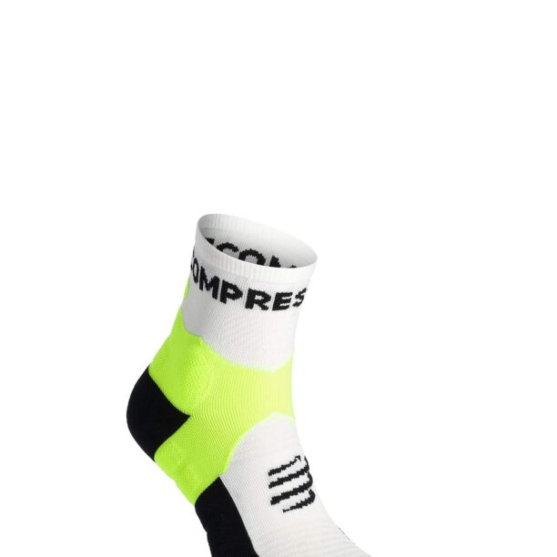 Șosete alergare Compressport Ultra Trail Socks v2.0 Low - white/safe yellow