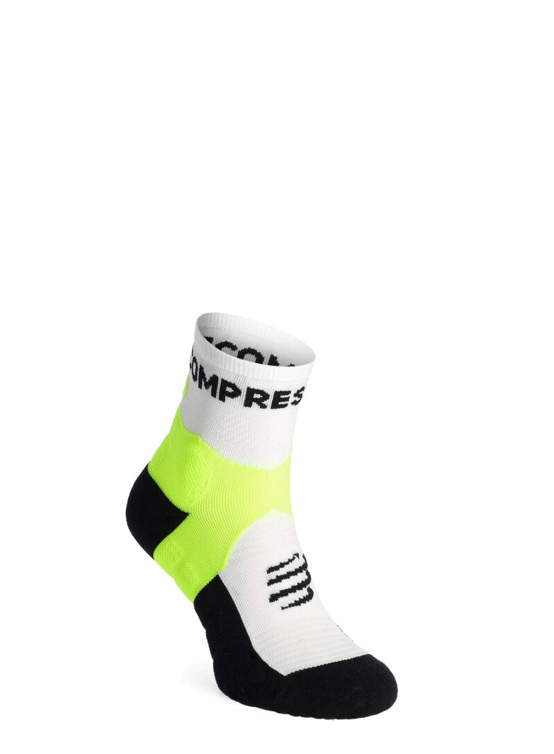 Șosete alergare Compressport Ultra Trail Socks v2.0 Low - white/safe yellow