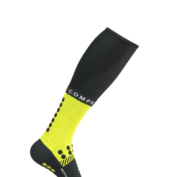 Cumpăra Sosete de alergare Compressport Full Socks Winter Run - black/safe yellow