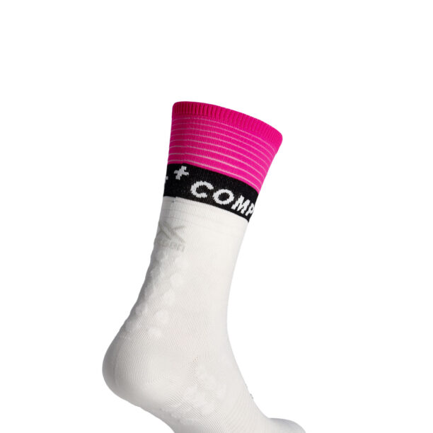 Preţ Sosete de alergare Compressport Mid Compression Socks V2.0 - white/yellow/neo pink