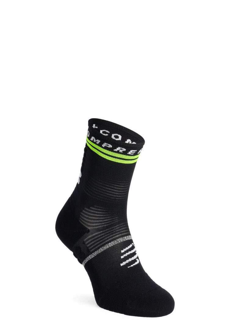 Sosete de alergare Compressport Pro Marathon Socks V2.0 - black/yellow/neo pink preţ