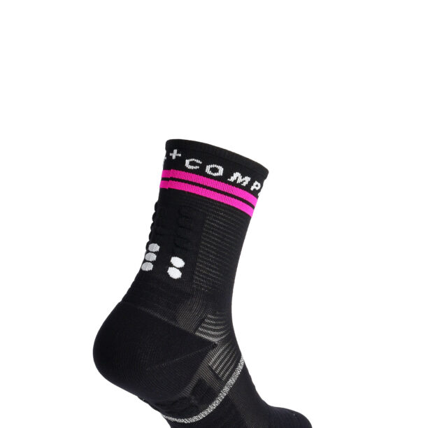 Original Sosete de alergare Compressport Pro Marathon Socks V2.0 - black/yellow/neo pink