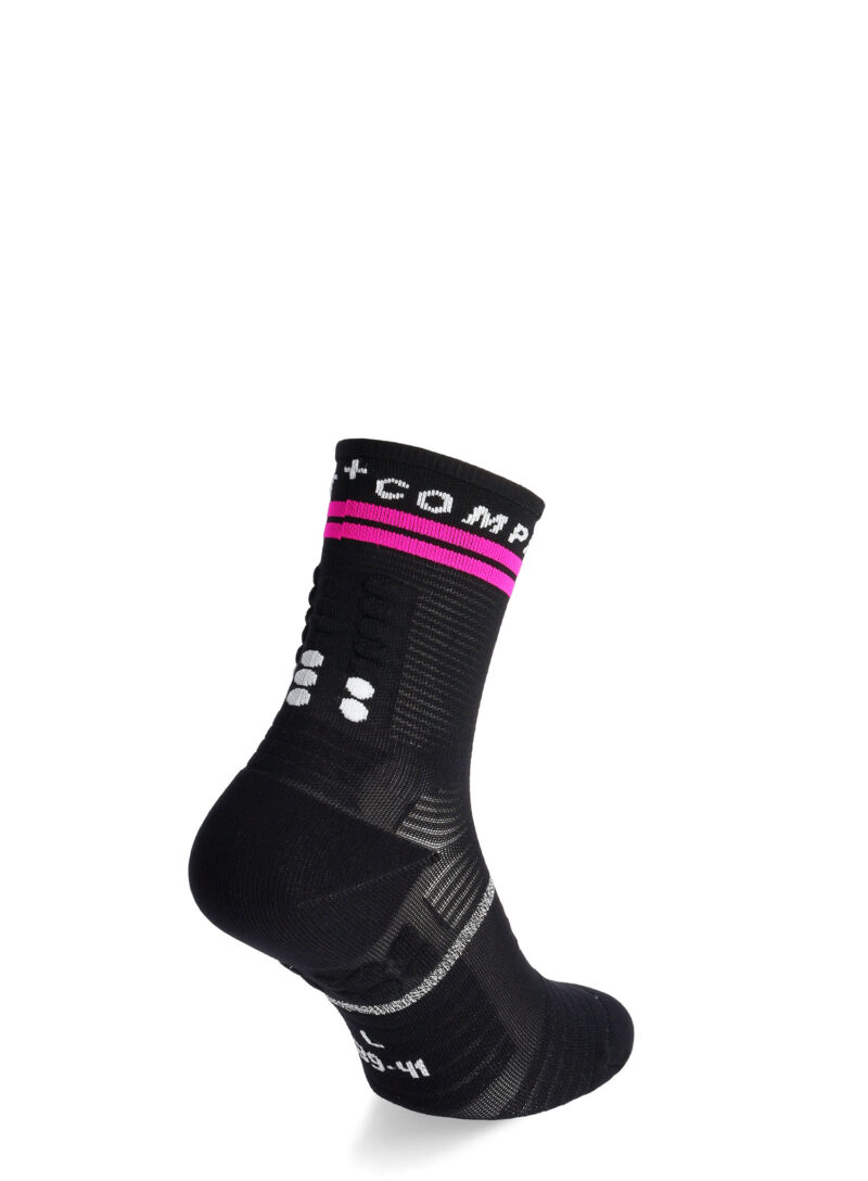 Original Sosete de alergare Compressport Pro Marathon Socks V2.0 - black/yellow/neo pink