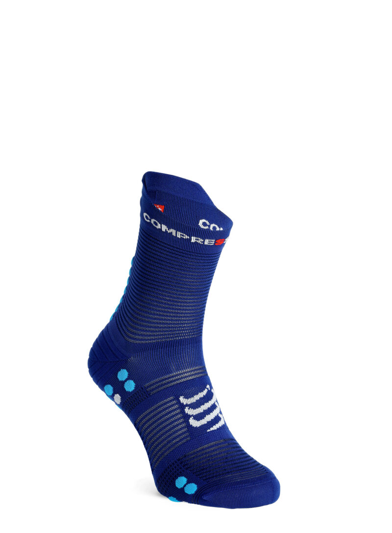 Sosete de alergare Compressport Pro Racing Socks v4.0 Run High - sodalite/fluo blue