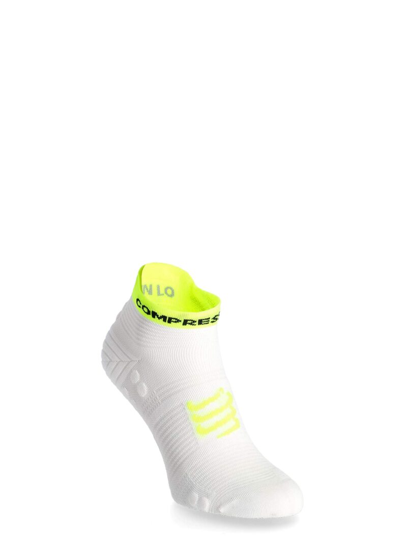 Sosete de alergare Compressport Pro Racing Socks v4.0 Run Low - white/safe yellow/neo pink preţ