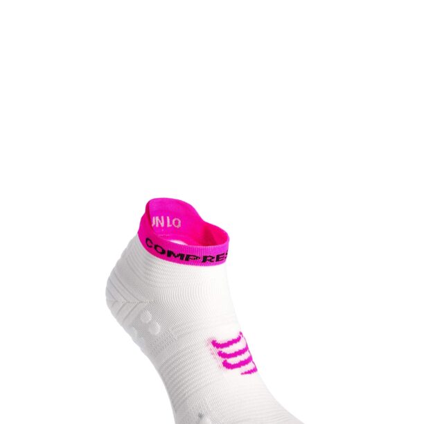 Cumpăra Sosete de alergare Compressport Pro Racing Socks v4.0 Run Low - white/safe yellow/neo pink