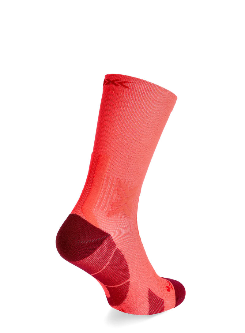 Sosete de alergare X-Socks Trail Run Discover Crew - fluo red/namib red preţ