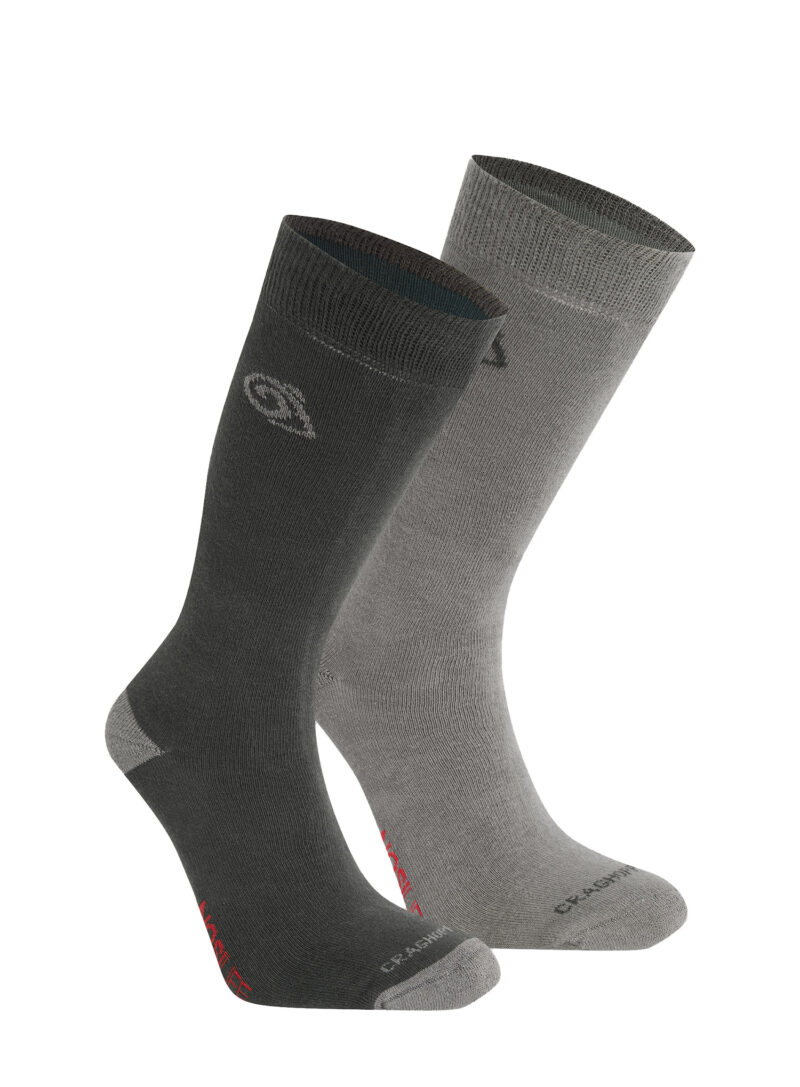 Sosete drumetie Craghoppers NosiLife Travel Twin Pack Socks - black pepper/mid grey