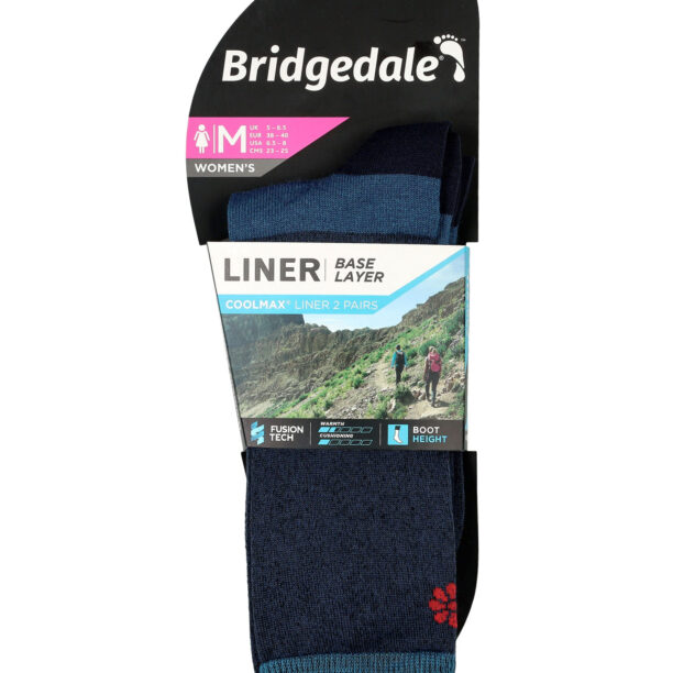 Sosete femei Bridgedale Base Layer Coolmax Liner Boot - 2 pack - navy/navy preţ