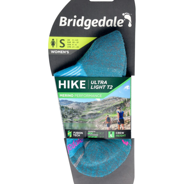 Original Sosete femei Bridgedale Hike Ultra Light T2 Merino - blue