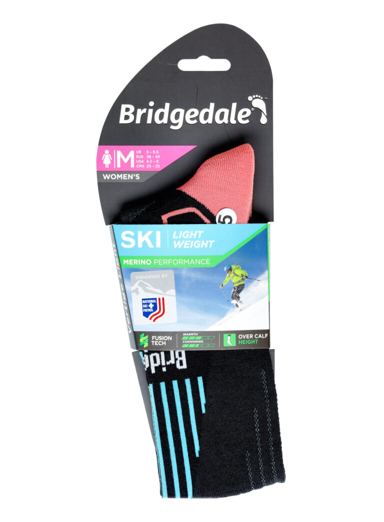 Sosete femei Bridgedale Ski Lt Merino E Pattern - black/coral preţ