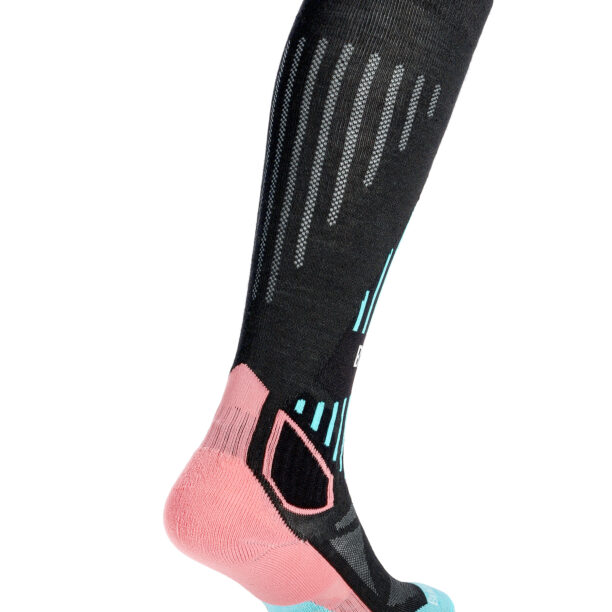 Original Sosete femei Bridgedale Ski Lt Merino E Pattern - black/coral