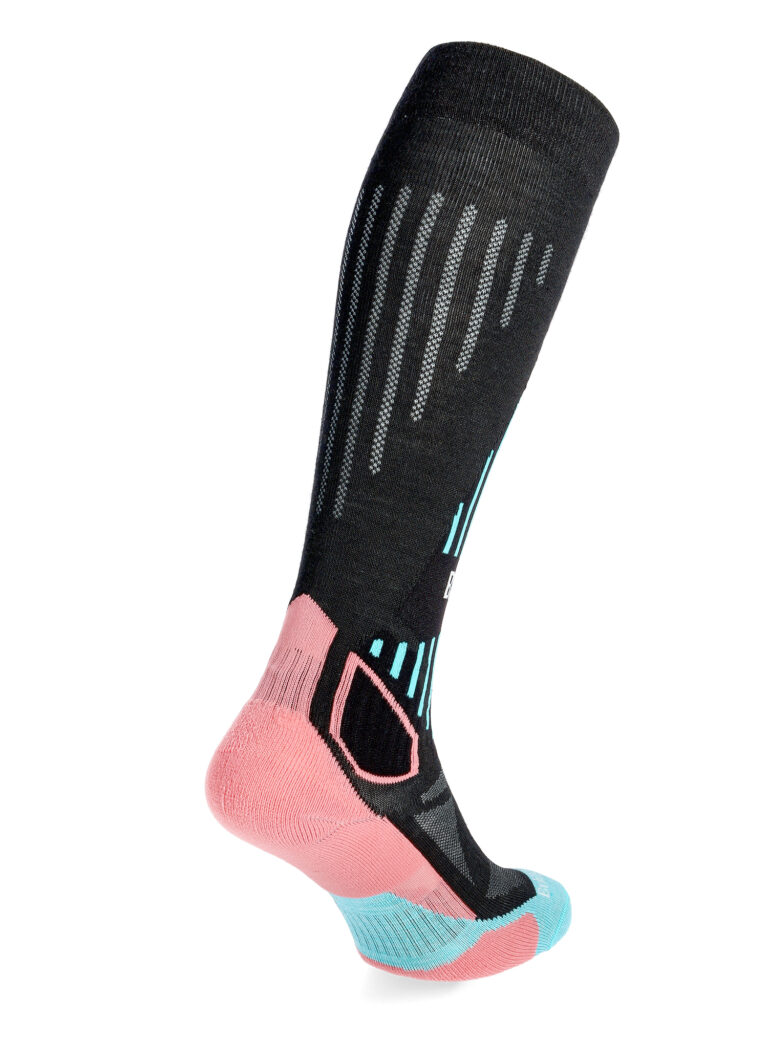 Original Sosete femei Bridgedale Ski Lt Merino E Pattern - black/coral