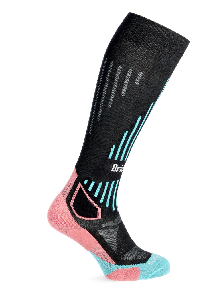 Sosete femei Bridgedale Ski Lt Merino E Pattern - black/coral - imagine 6