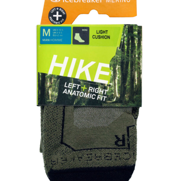 Original Sosete lana merinos Icebreaker Hike+ Light Mini - loden/black/gritstone hthr